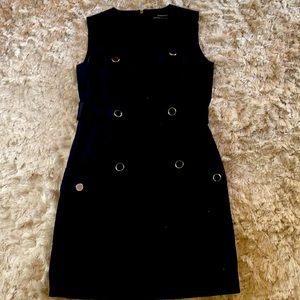 Black Sleeveless Business Dress (above knee) w. Acetate Lining ~ center back zip